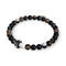 Agate noire | Argent sterling 925 | Bracelet en pierre précieuse et champignon en verre Firefly